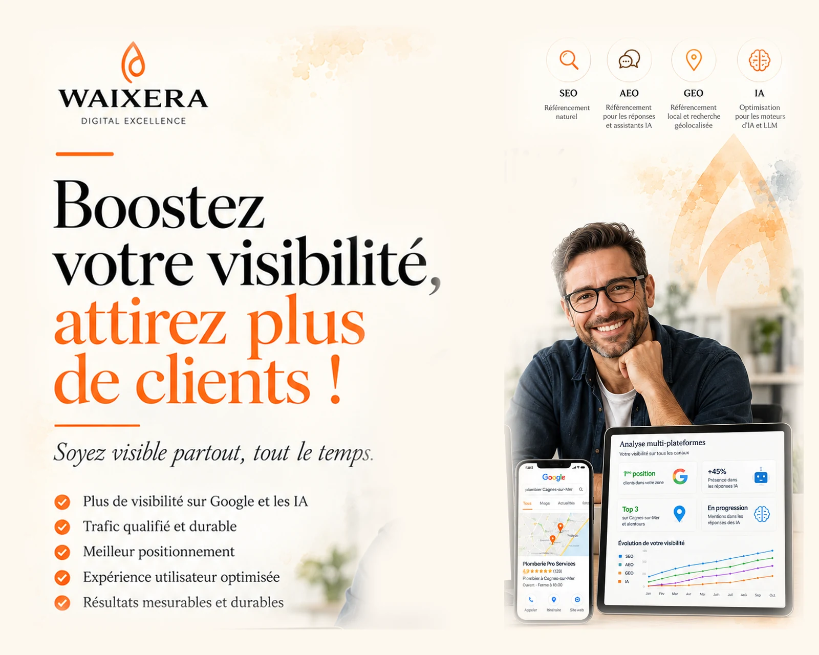 Boostez votre visibilité, attirez plus de clients : SEO, AEO, GEO et IA