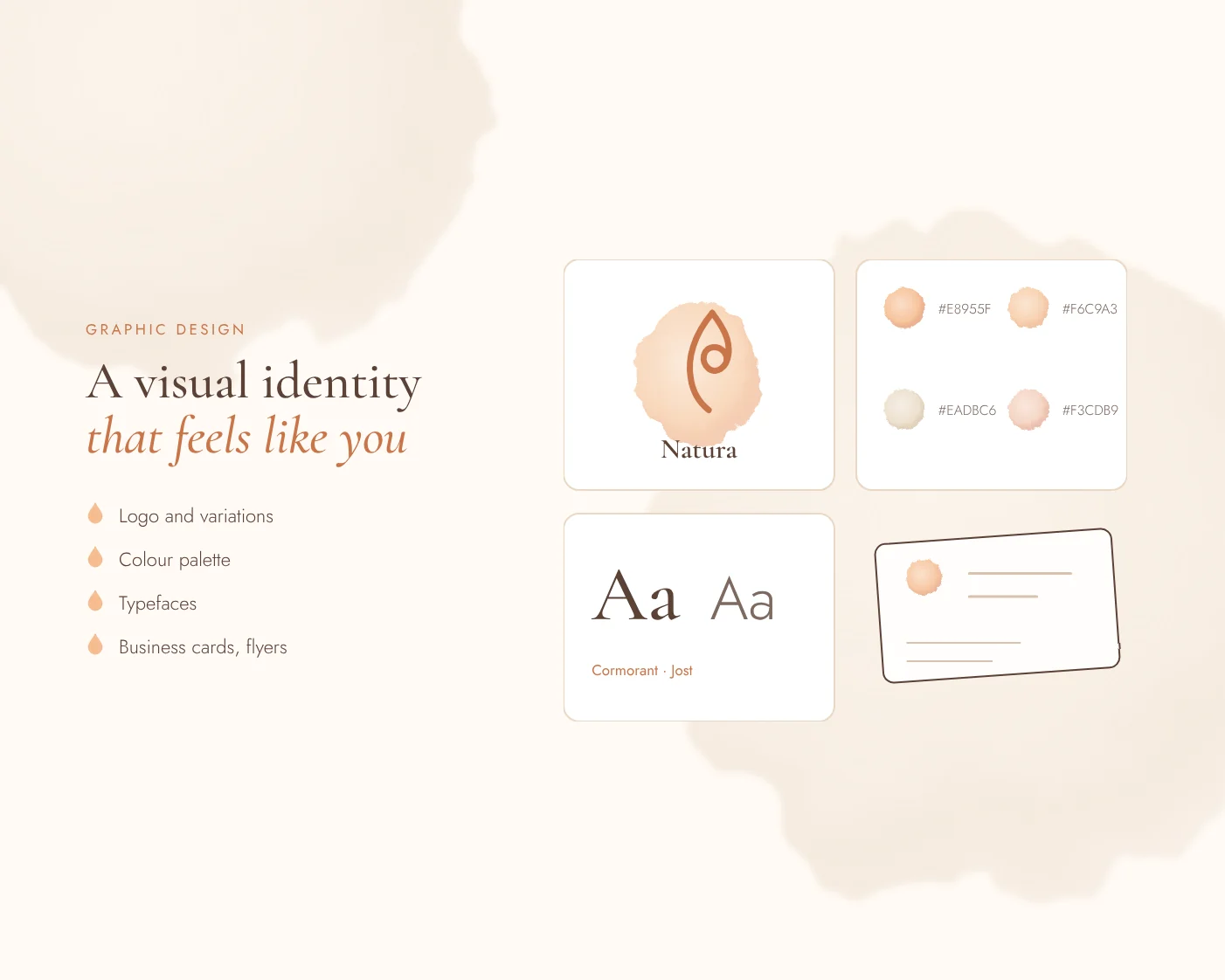 Marketing materials: logo, business cards, packaging