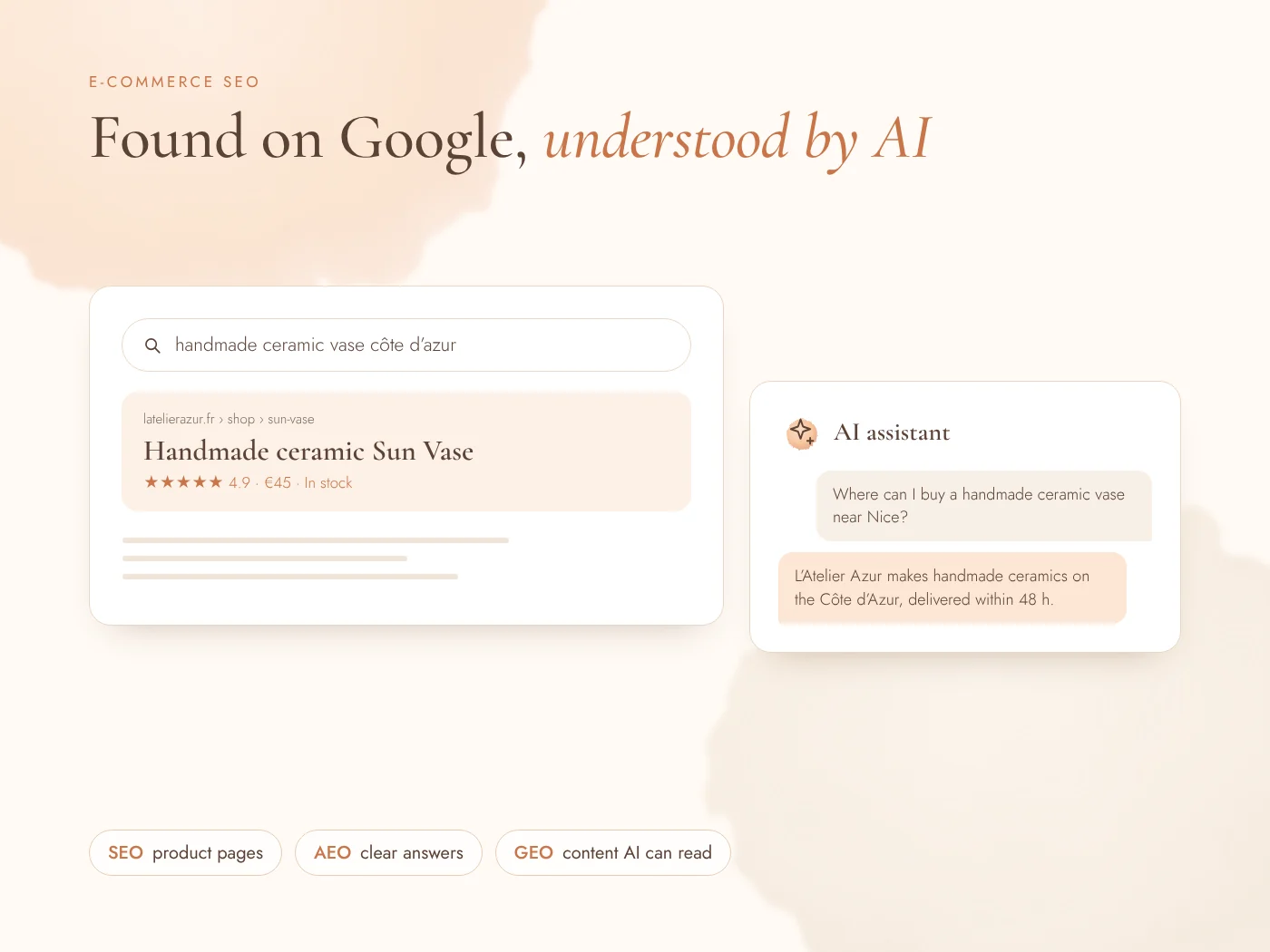 Online shop optimised for Google and AI