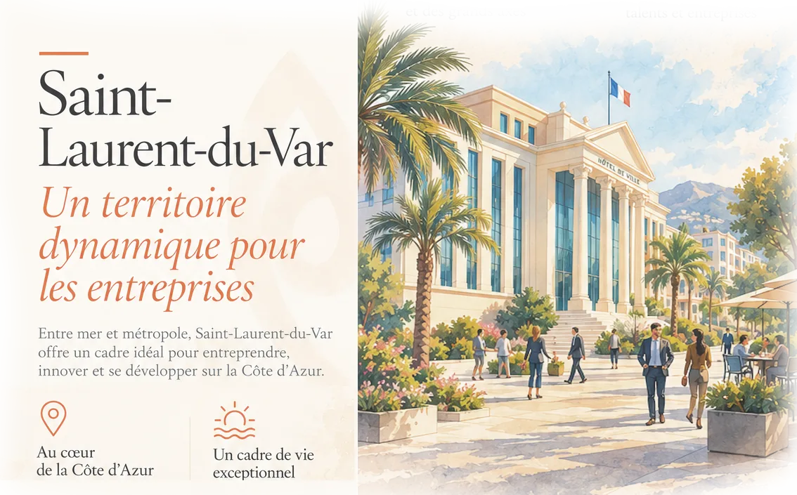 Saint-Laurent-du-Var, a dynamic location for businesses: over 31,000 inhabitants, over 2,800 businesses, 10 minutes from Nice