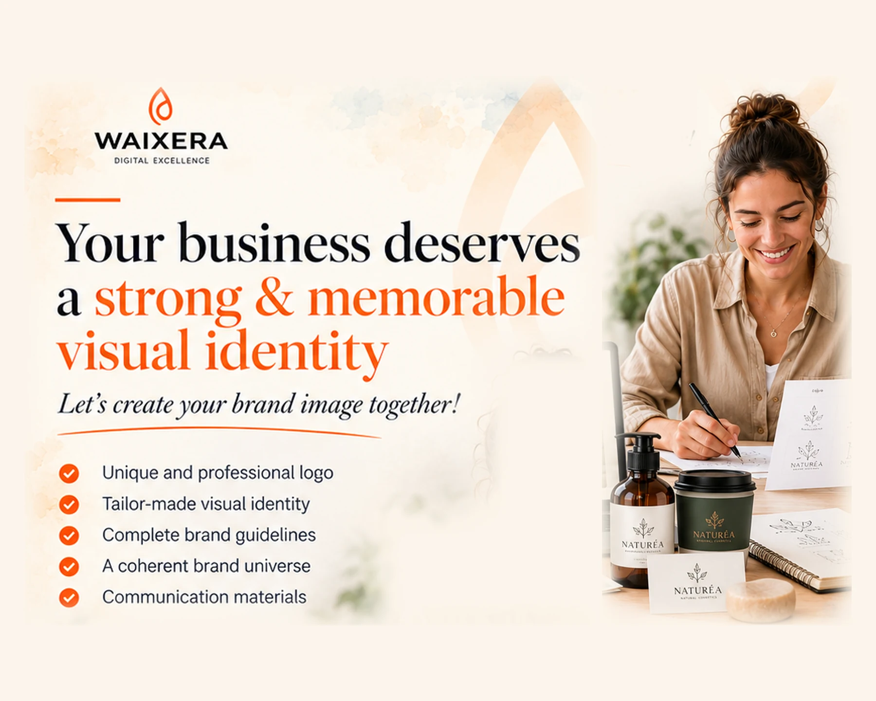 Your business deserves a strong and memorable visual identity: logo, brand guidelines, communication materials